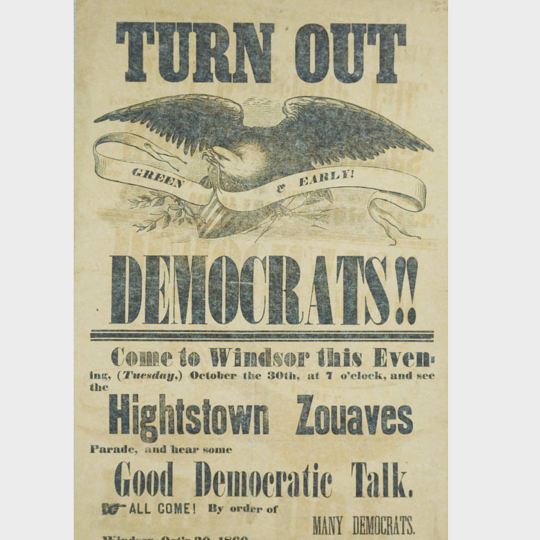 Broadside encouraging Democrats to vote early (1860)