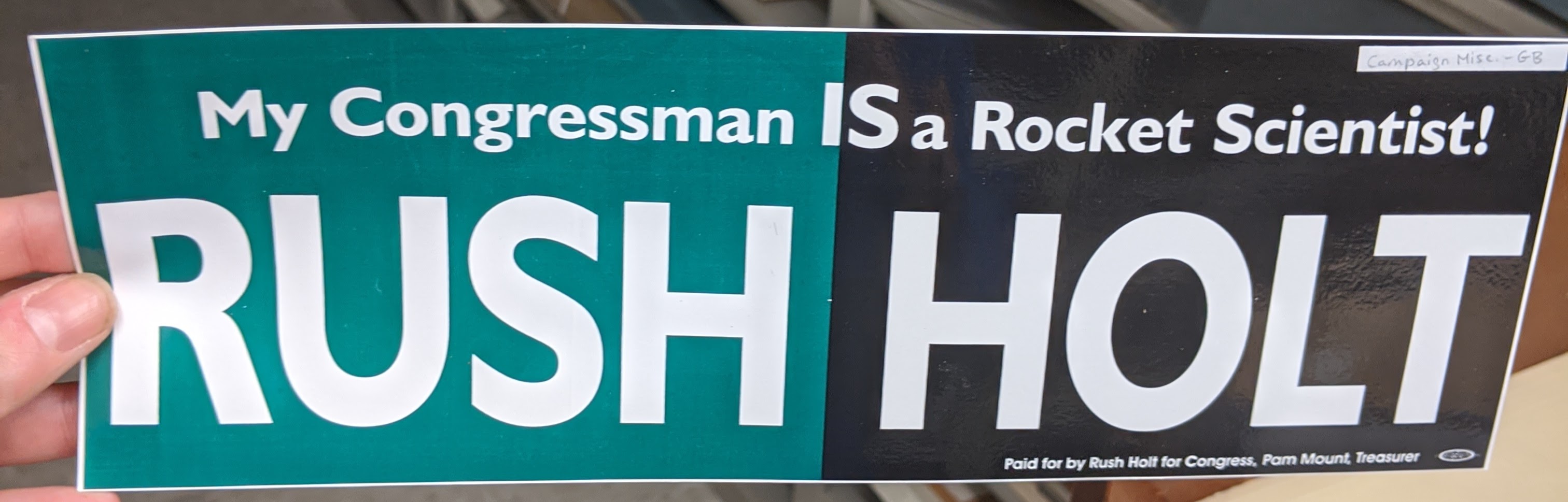 Political Bumper Sticker: Rush/ Holt