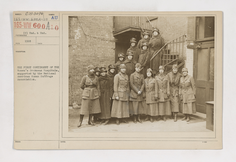 The First Contingent of the Women's Overseas Hospitals, supported by the National American Woman Suffrage Association