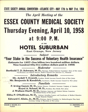ECMS poster April 10, 1958 - Voluntary health insurance