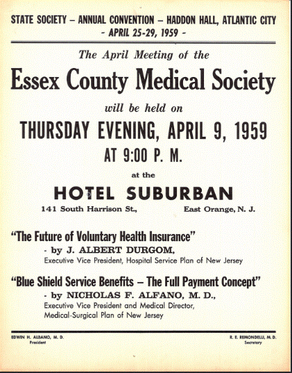 ECMS poster for April 9,1959  - New legislation