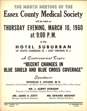 ECMS poster March 10,1960 - Recent changes in Blue Shield and Blue Cross