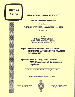ECMS poster November 13, 1979 - Federal legislation and other proposals