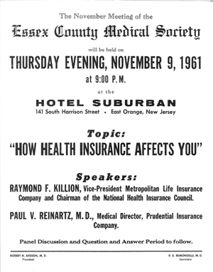ECMS poster November 9, 1961 - How health insurance affects you