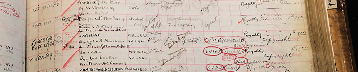 Detail of ledger for Gennett Records